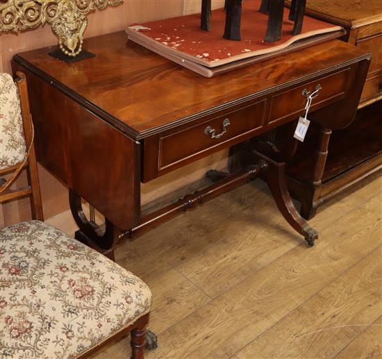 A Regency style mahogany sofa table W.92cm